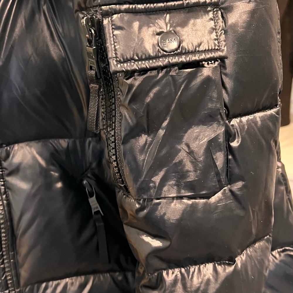Sam. Jackets & Coats | Black Down Fur-Trimmed Puffer | Color: Black | Size: 4 - Picture 6 of 7